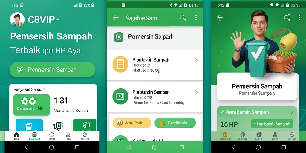 Tampilan antarmuka C8VIP yang sederhana dan fungsional untuk pembersihan sampah.
