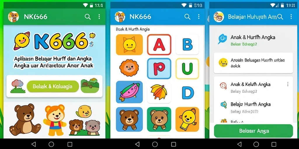 Antarmuka aplikasi NK666 yang interaktif dan mendidik.