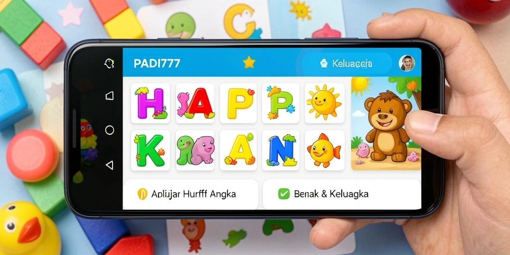 Tampilan antarmuka aplikasi PADI777 yang menarik dan edukatif.