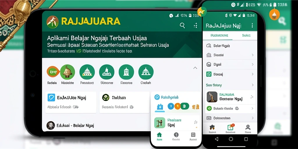 Antarmuka aplikasi RAJAJUARA untuk belajar ngaji yang menarik dan interaktif.