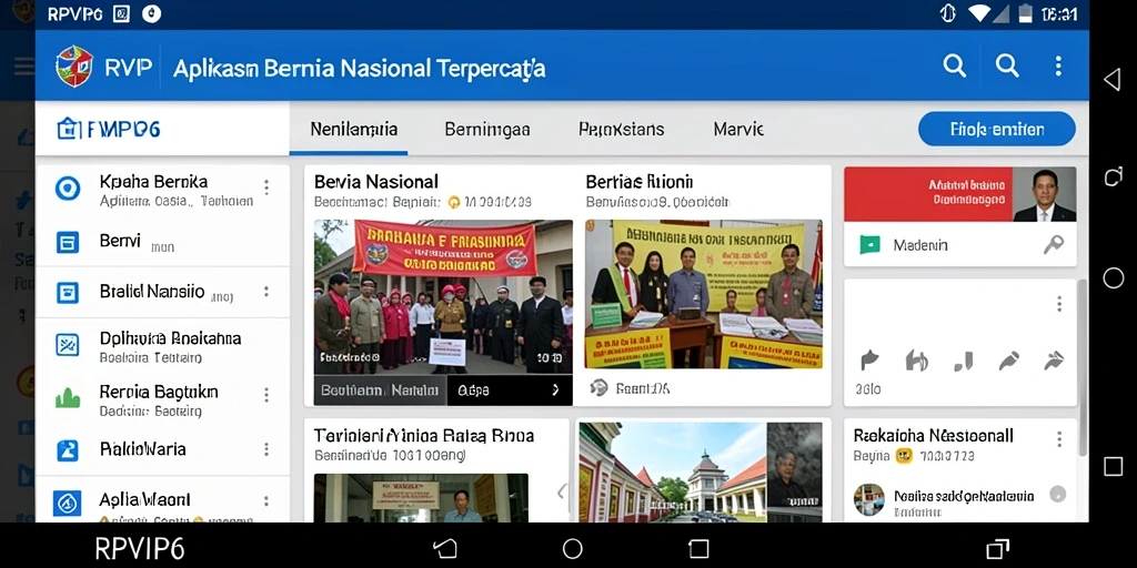 Antarmuka RPVIP6 menampilkan informasi berita nasional dengan jelas dan menarik.