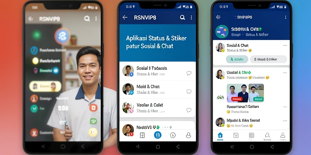 Tampilan antarmuka aplikasi RSNVIP8 yang colorful dan menarik.