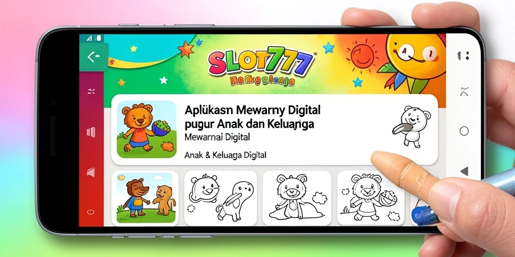 Antarmuka SLOT777 yang menarik dan interaktif untuk mewarnai.