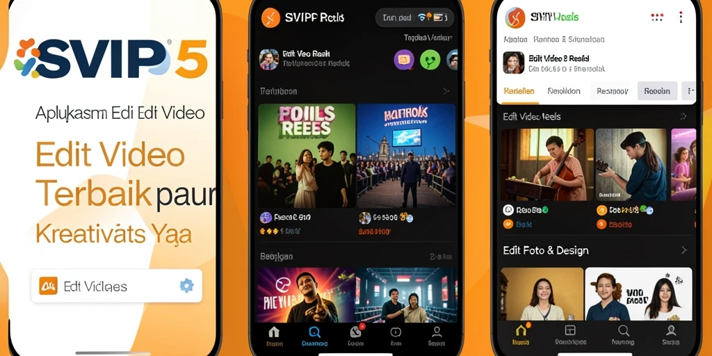 Antarmuka SVIP5 yang intuitif untuk editing video reels.